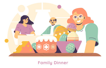 Easter. Flat Vector Illustration