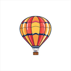 Fototapeta premium Abstract Vector Logo Icon Illustration - Colorful Hot Air Balloon Design