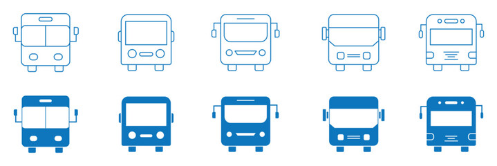 Bus Icon vector set  isolated on white background. Black bus vector icon  . 