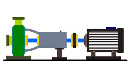 A long coupled centrifugal pump . It connects motor and pump via a shaft coupling, enabling easy maintenance, alignment, and efficient large-scale fluid transfer.