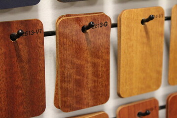 wood swatches, wood samples, wood texture, wood grain, material samples, wood color palette, natural wood, veneer samples, wood finish, interior design, architecture materials, carpentry materials, 