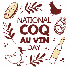 NATIONAL COQ AU VIN DAY vector illustration