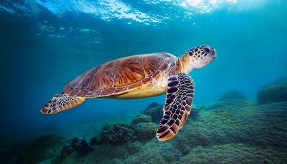 Fototapeta premium sea turtle swimming