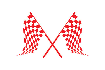 Racing flag icons set. Finish flag. Vector illustration . 