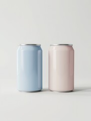 Two Blank Beverage Cans