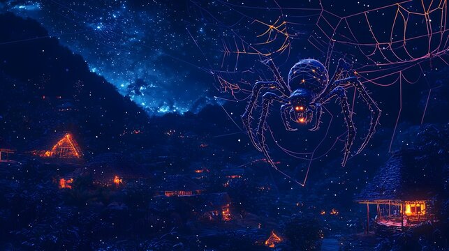 Anansi's web surreal spider art