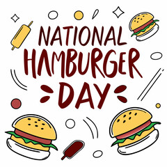 NATIONAL HAMBURGER DAY vector illustration