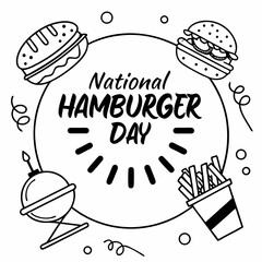 NATIONAL HAMBURGER DAY vector illustration