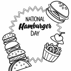 NATIONAL HAMBURGER DAY vector illustration