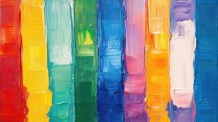 Textured Colors Palette Knife Strokes. Vibrant Background, Red, Yellow, Green and Blue.