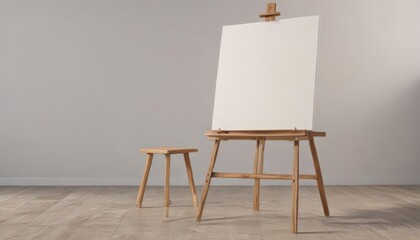 Wooden easel legs & base support large blank canvas ,  ready,  display