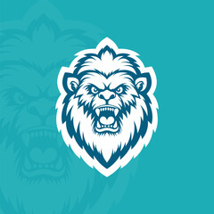 Yeti head mascot esport logo vector