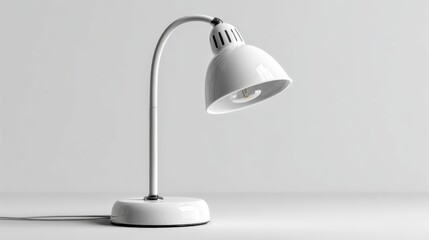 Matte white desk lamp with flexible neck and modern design for home or office