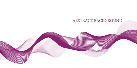 Abstract purple waves on white background