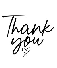 Thank you typography design on plain white transparent isolated background for card, shirt, hoodie, sweatshirt, apparel, tag, mug, icon, poster or badge