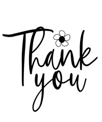 Thank you typography design on plain white transparent isolated background for card, shirt, hoodie, sweatshirt, apparel, tag, mug, icon, poster or badge