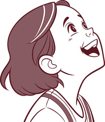 Girl Illustration With Happy Face