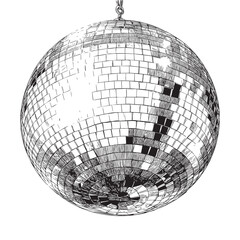 disco ball vector design isolated on white background - disco ball sketch