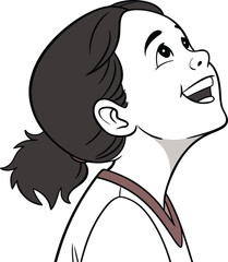 vector illustration of a woman With Smile Face In White Background