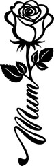 Mum Rose Design Vector