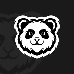 Panda face mascot esport logo design vector