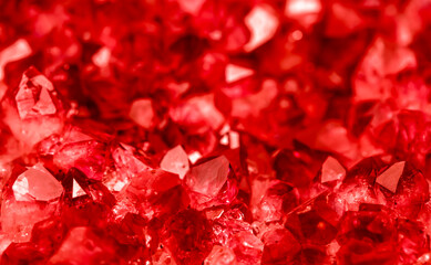 Amethyst red crystals. Gems. Mineral crystals in the natural environment. Texture of precious and...