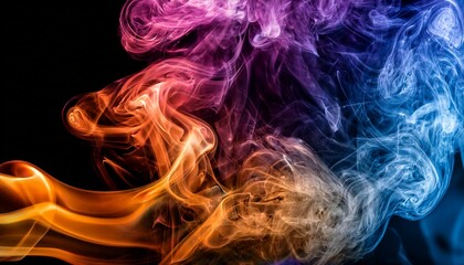 Obraz premium close up of vibrant abstract art dynamic smoke patterns in a colorful digital creation