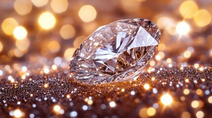 Fototapeta premium Sparkling Gemstone on a Glittering Surface