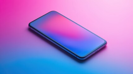 Floating mobile app screen mockup with colorful gradients