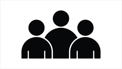 Group of Three People Icon Silhouette High Resolution Picture