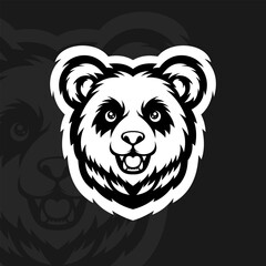 Panda face mascot logo design vector