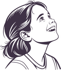 girl with long hair With Smile Face In White Background