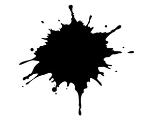 Paint Splatter Vector Illustration | Artistic Paint Splatter Silhouette SVG Vector