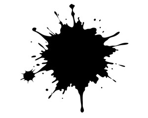 Paint Splatter Vector Illustration | Artistic Paint Splatter Silhouette SVG Vector