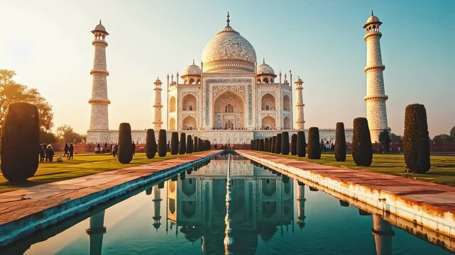Taj Mahal Scenic View at Sunset
