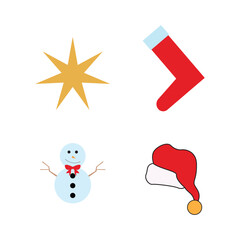 Christmas cute icon vector illustration template design logo