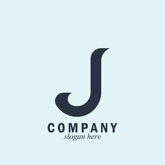 letter J simple and luxury logo symbol vector design template