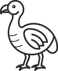 Dodo (Extinct) icon line art vector on transparent background © TANZIM22