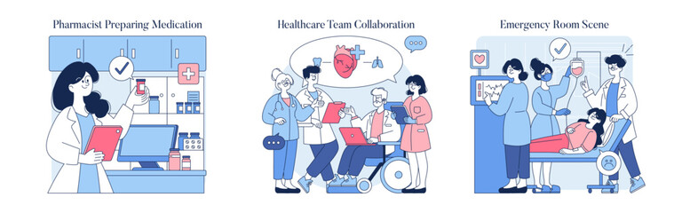 Healthcare Professional. Flat Vector Illustration