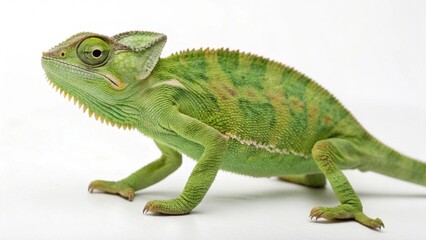 Obraz premium green lizard on a white background