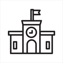 city ​​hall building line icon,outline vector sign,house of parliament,on white background
