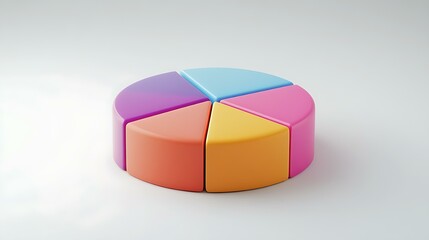 3D Pie Chart Icon Isolated on White Background  Business Infographic Symbol  Financial Data Illustration

