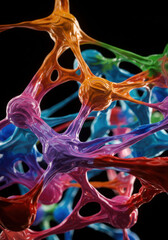 Abstract Tangled Web of Vibrant Colorful Neural Energy Threads