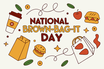 NATIONAL BROWN-BAG-IT DAY vector illustration