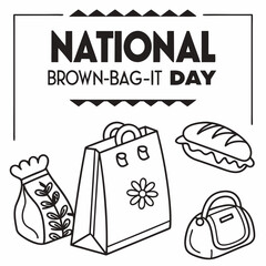NATIONAL BROWN-BAG-IT DAY vector illustration