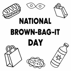 NATIONAL BROWN-BAG-IT DAY vector illustration