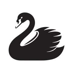 Elegant Swan Silhouette Vector Illustration