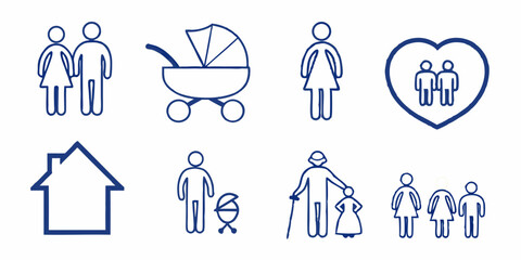 Fototapeta premium Insurance elements vector icon list , Vector illustration Health checkup icon set. Medical care service symbol collection. 