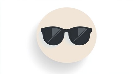 Stylish Avatar Profile Picture Featuring a Gray Circle Design With a Sunglasses Icon at the Center for Use in a Metaverse App