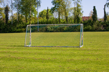 Soccer goal from behind